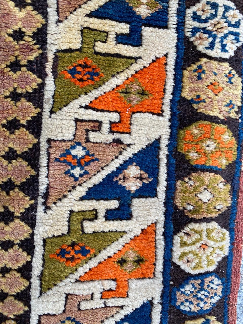 Bobyrug’s Nice Antique Caucasian Kazak Rug For Sale 7