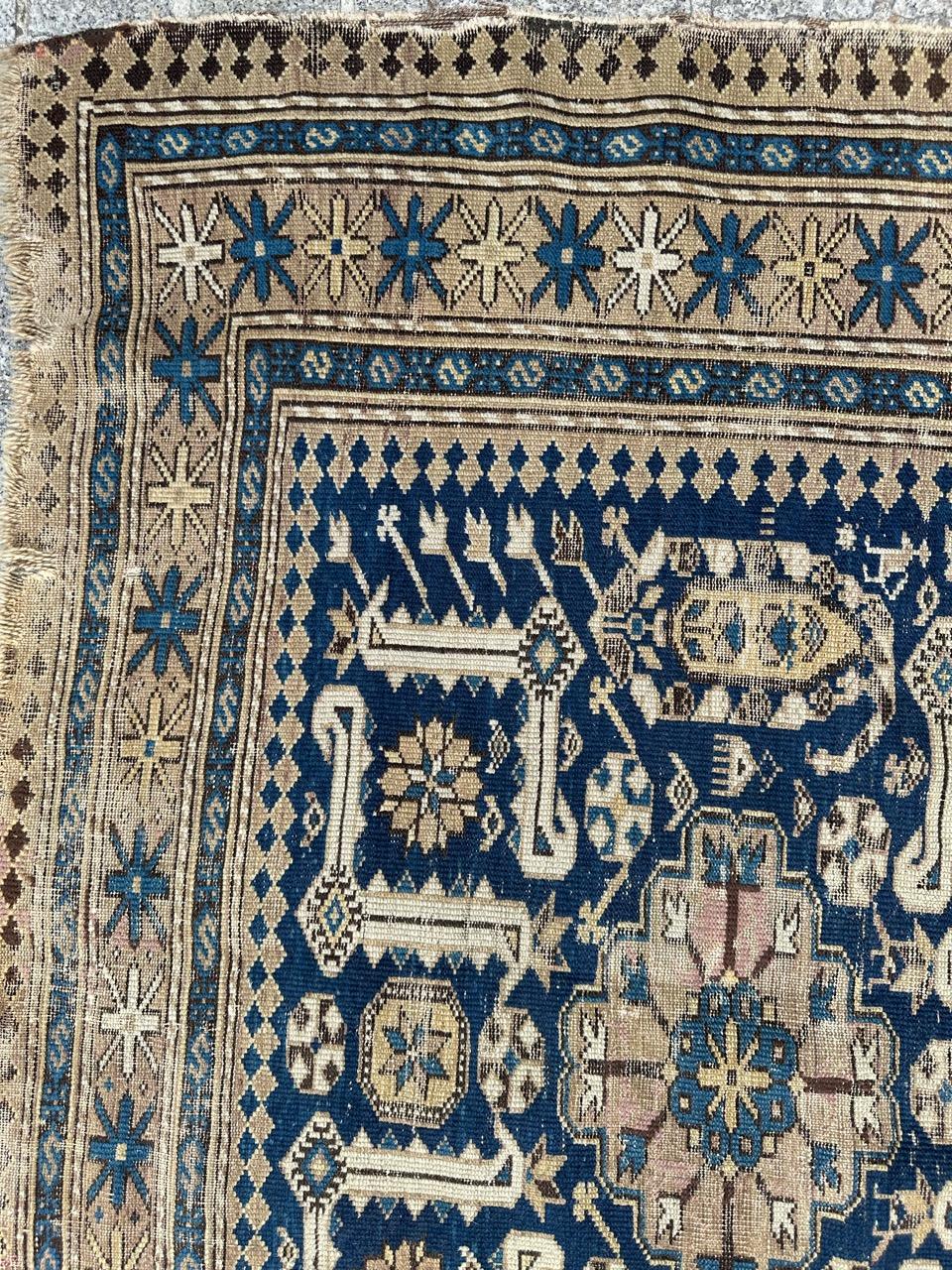 Bellissimo tappeto antico caucasico shirvan in vendita 2