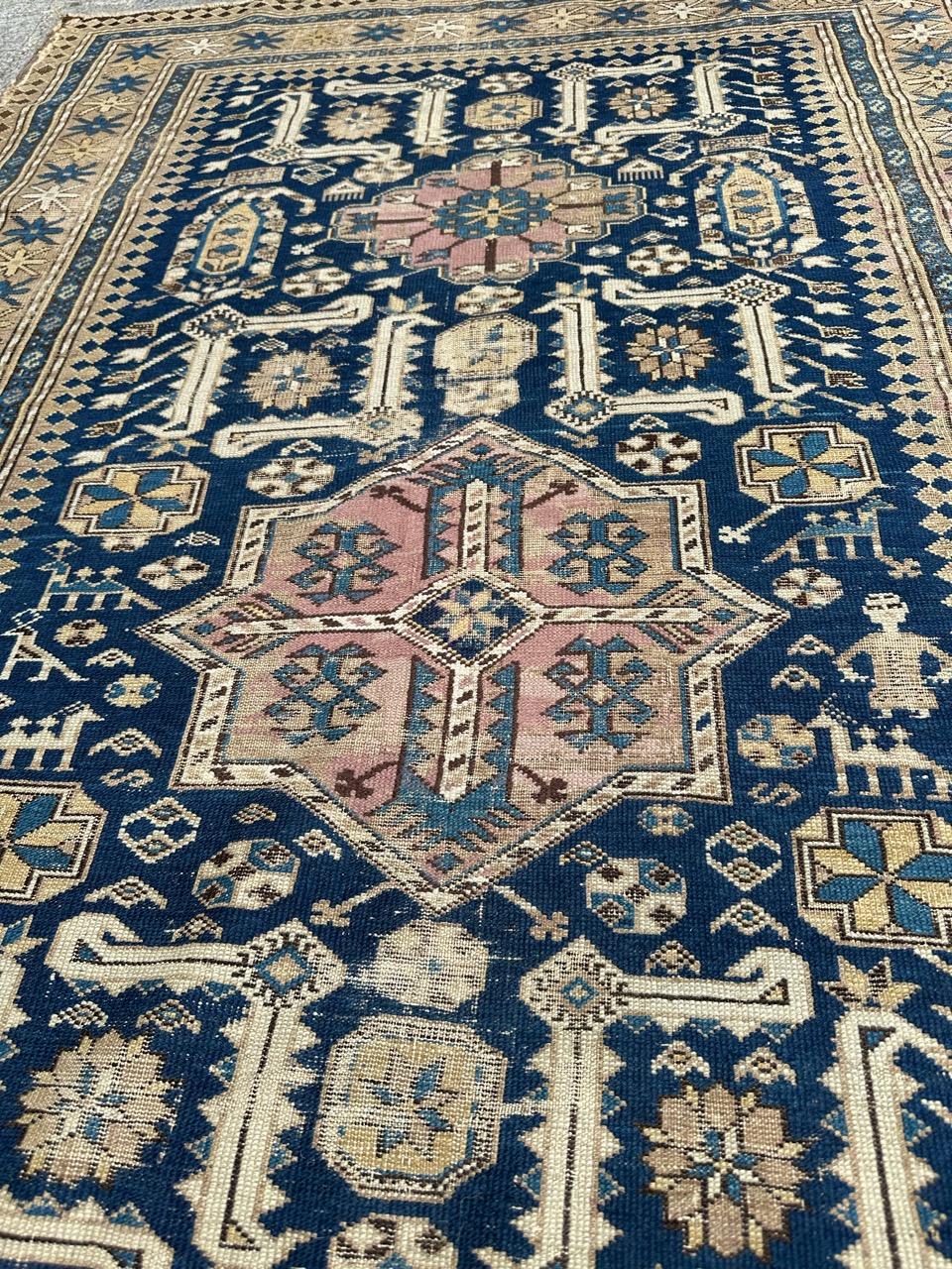 Bellissimo tappeto antico caucasico shirvan in vendita 11