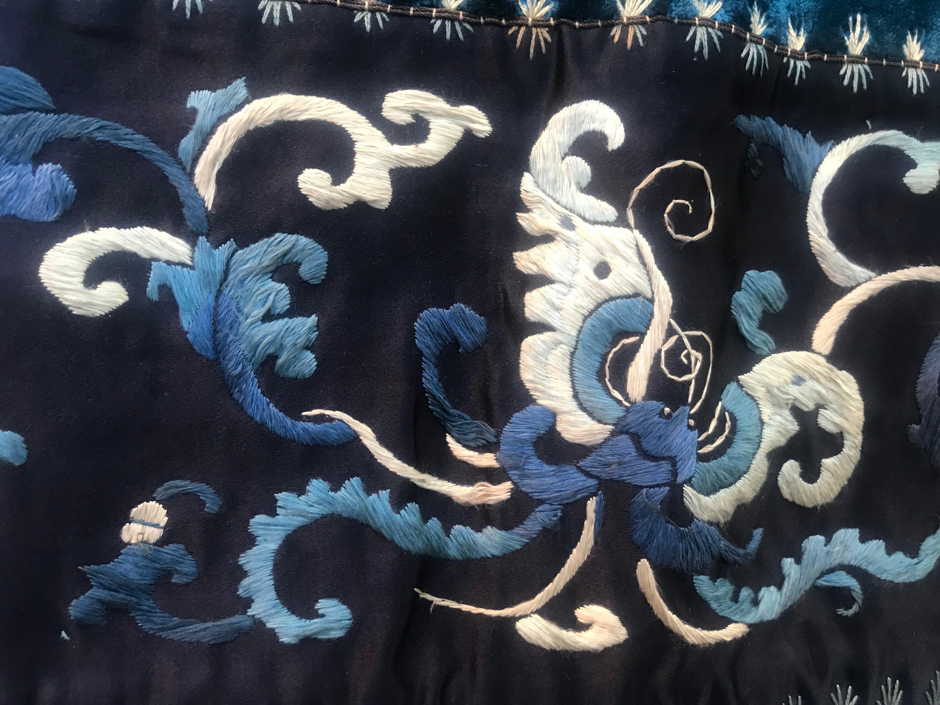 Silk Nice Antique Chinese Embroidery Panel For Sale