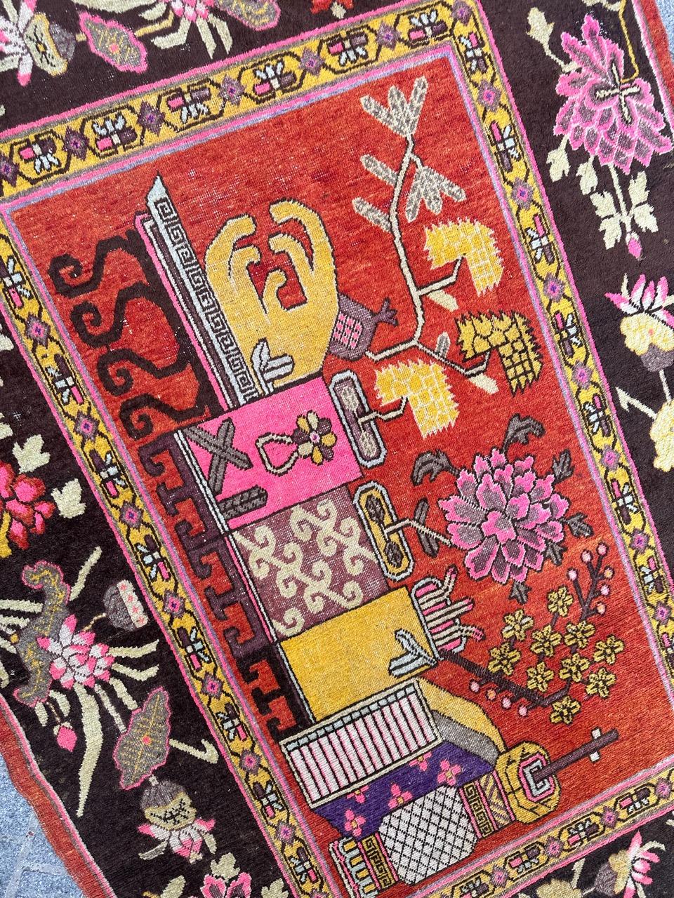 Bobyrug’s Nice antique Chinese Khotan rug  For Sale 6