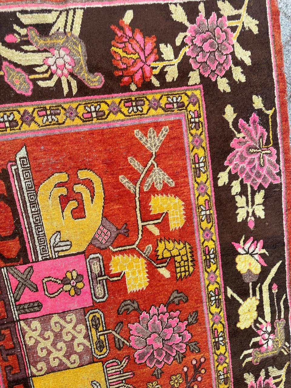 Bobyrug’s Nice antique Chinese Khotan rug  For Sale 7