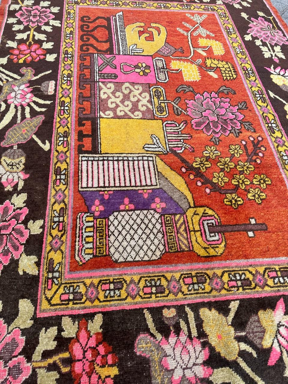 Bobyrug’s Nice antique Chinese Khotan rug  For Sale 11