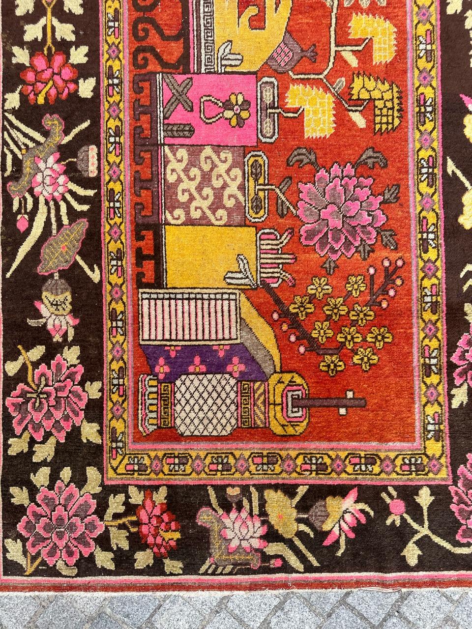 Bobyrug's Schöner antiker chinesischer Khotan-Teppich  (Chinesisch) im Angebot