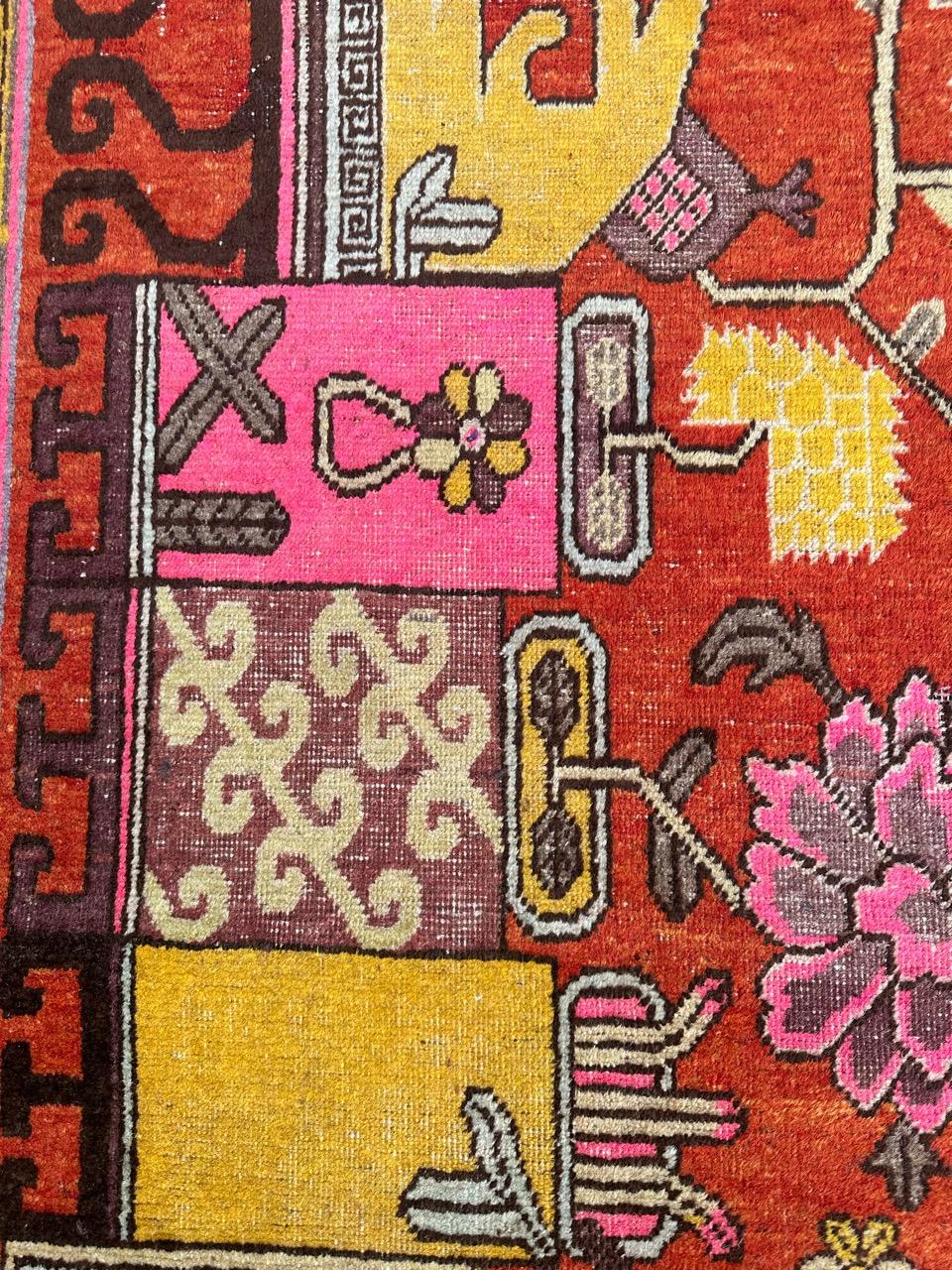 Wool Bobyrug’s Nice antique Chinese Khotan rug  For Sale