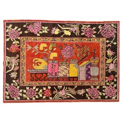 Bobyrug’s Nice antique Chinese Khotan rug