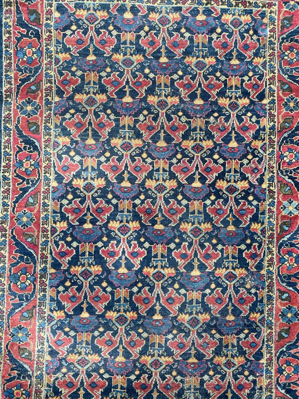 Bobyrug’s Nice Antique Decorative Sarouk Rug For Sale 4