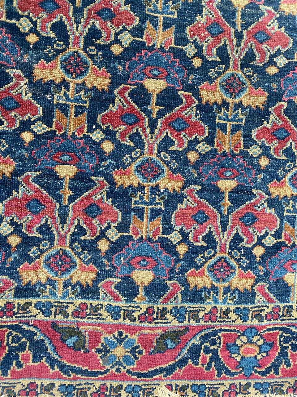 Hand-Knotted Bobyrug’s Nice Antique Decorative Sarouk Rug For Sale