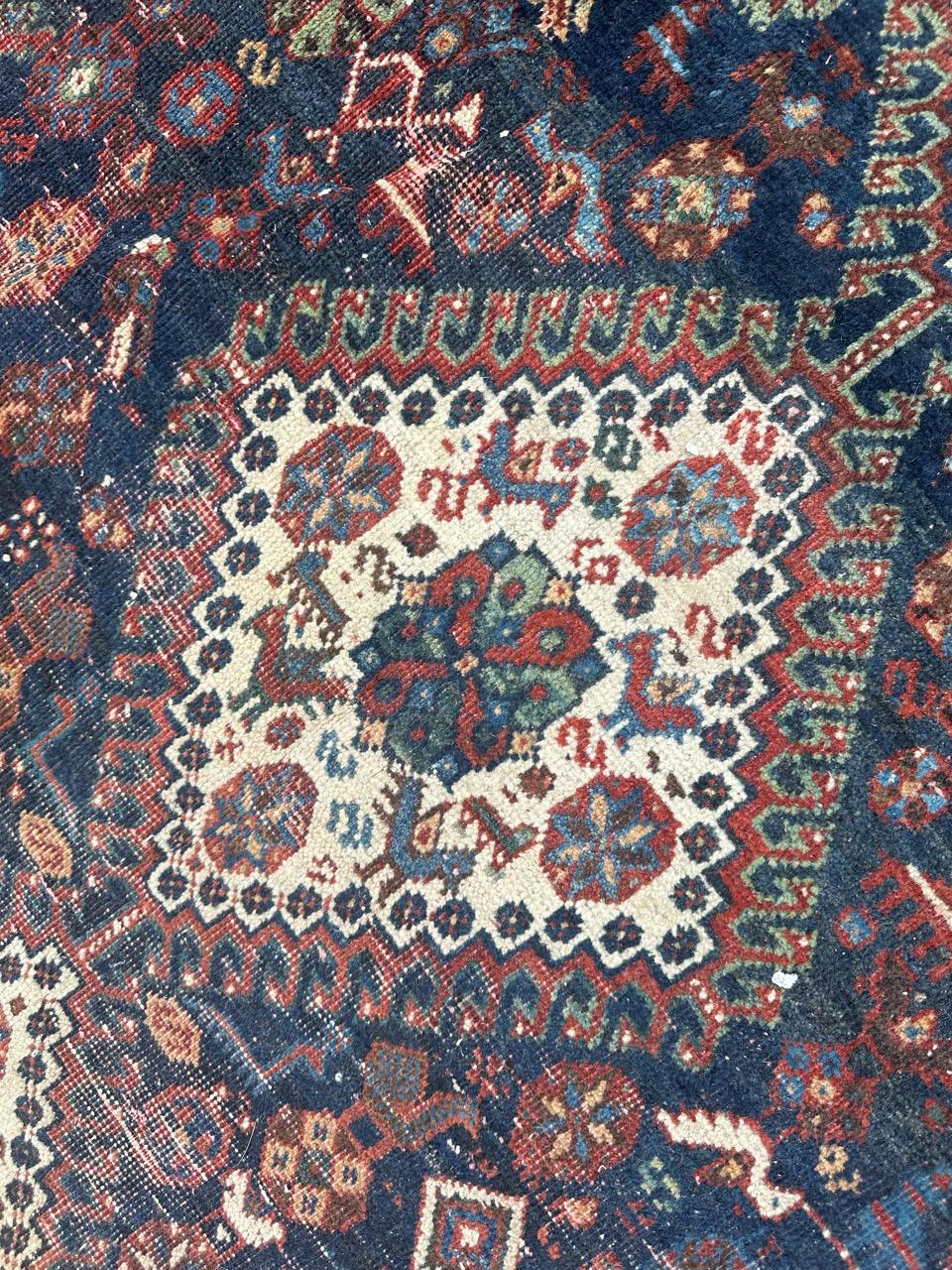 Schöner antiker Afshar-Teppich in Notlage im Angebot 5
