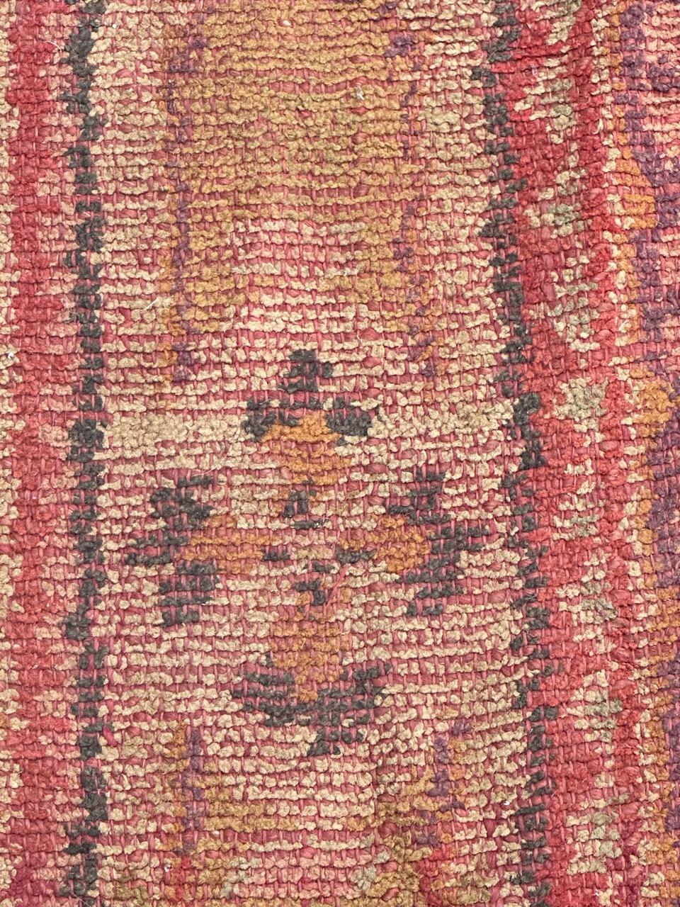 Nice antique distressed European rug oushak design For Sale 4
