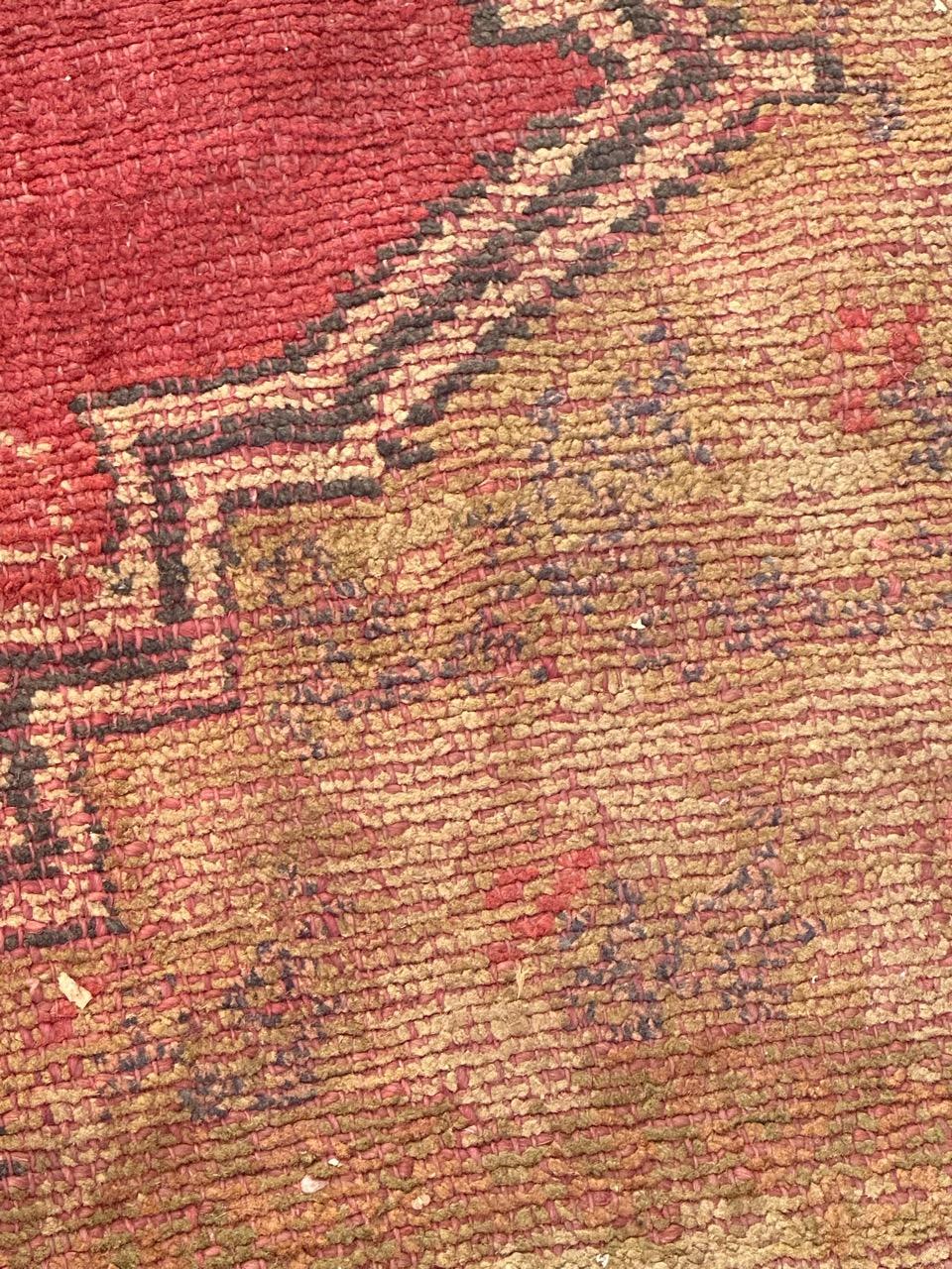 Nice antique distressed European rug oushak design For Sale 6