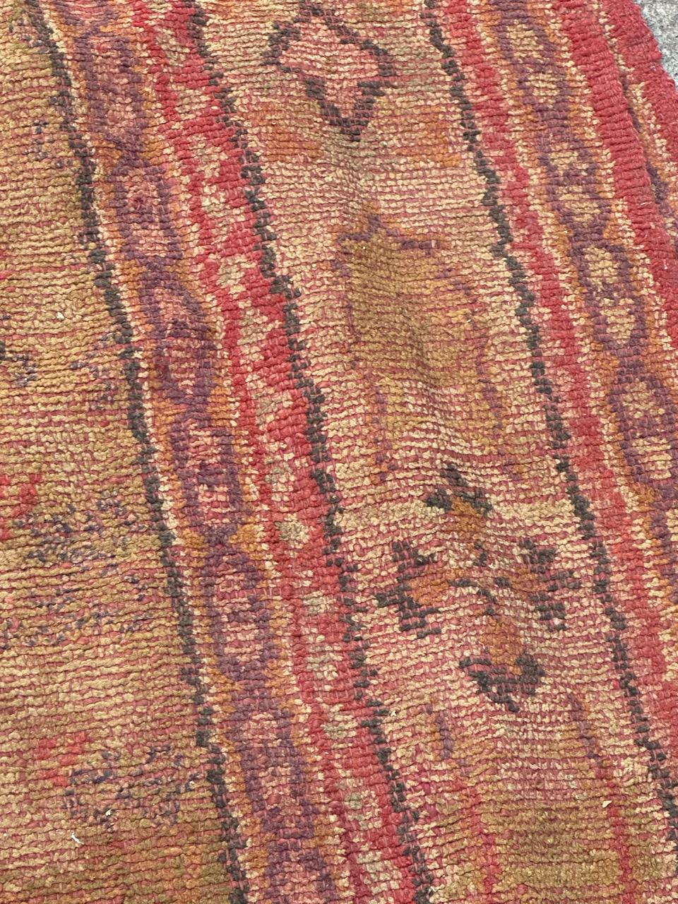 Nice antique distressed European rug oushak design For Sale 8