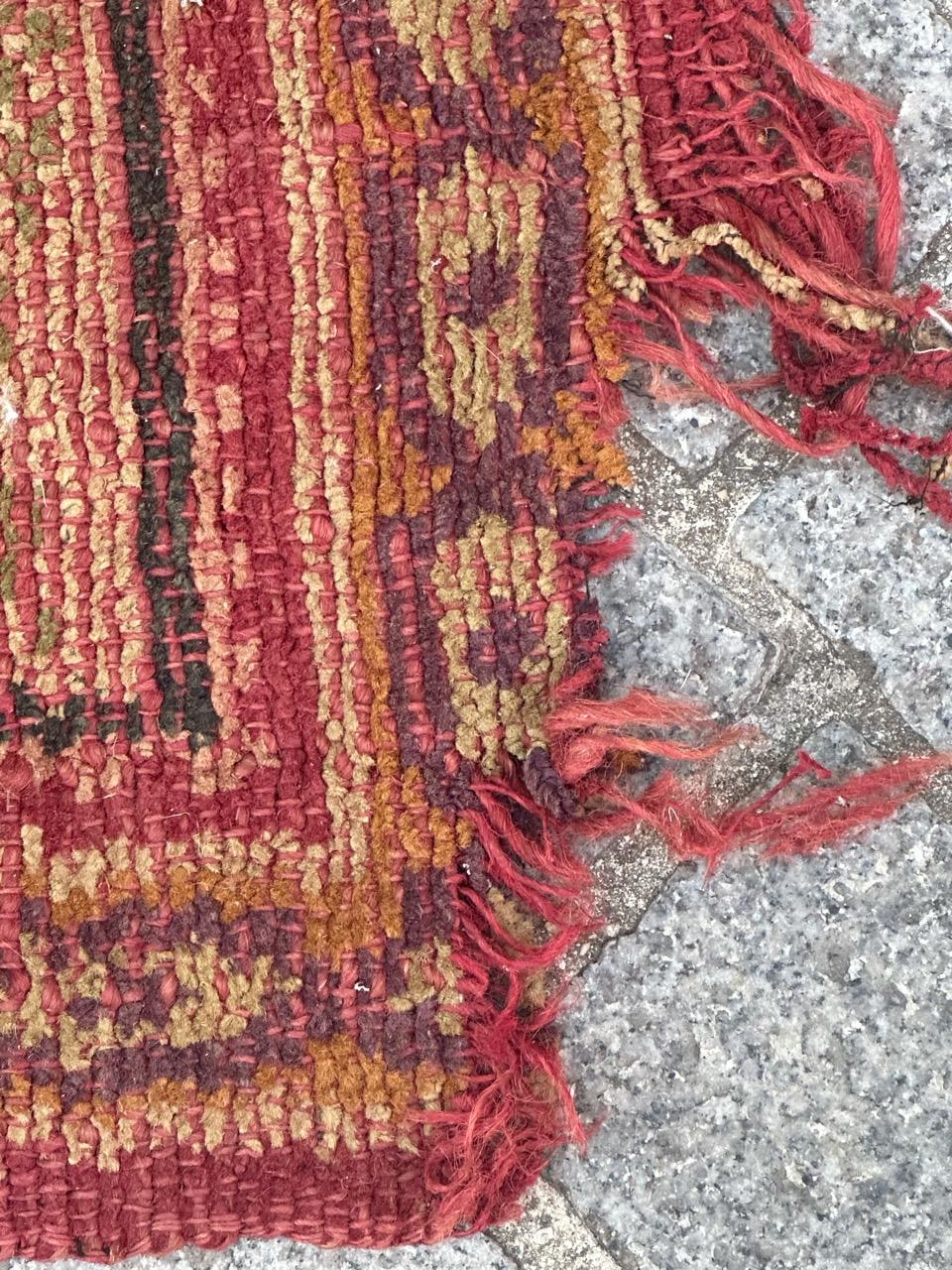Wool Nice antique distressed European rug oushak design For Sale