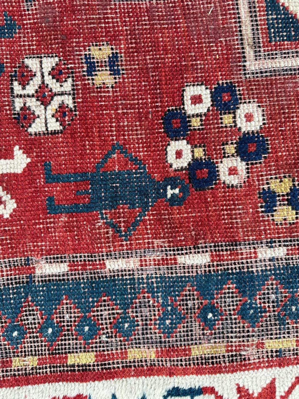 Bellissimo tappeto Kazak Chelaband antico e consumato in vendita 6