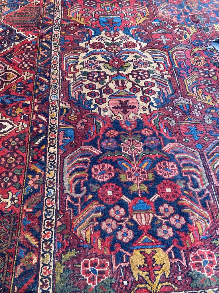 Asiatique Bobyrug's Nice Antique Distressed Large Bakhtiar Rug en vente