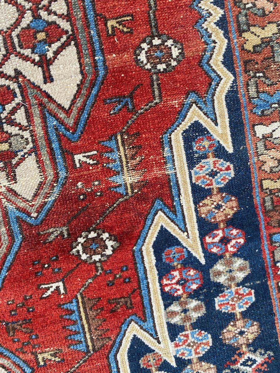 Nice Antique Distressed Mazlaghan Rug For Sale 3