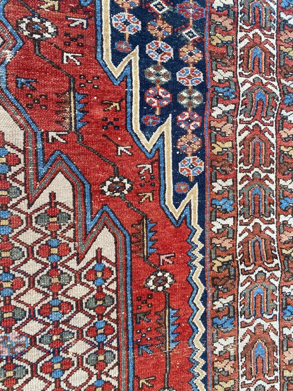Nice Antique Distressed Mazlaghan Rug For Sale 7