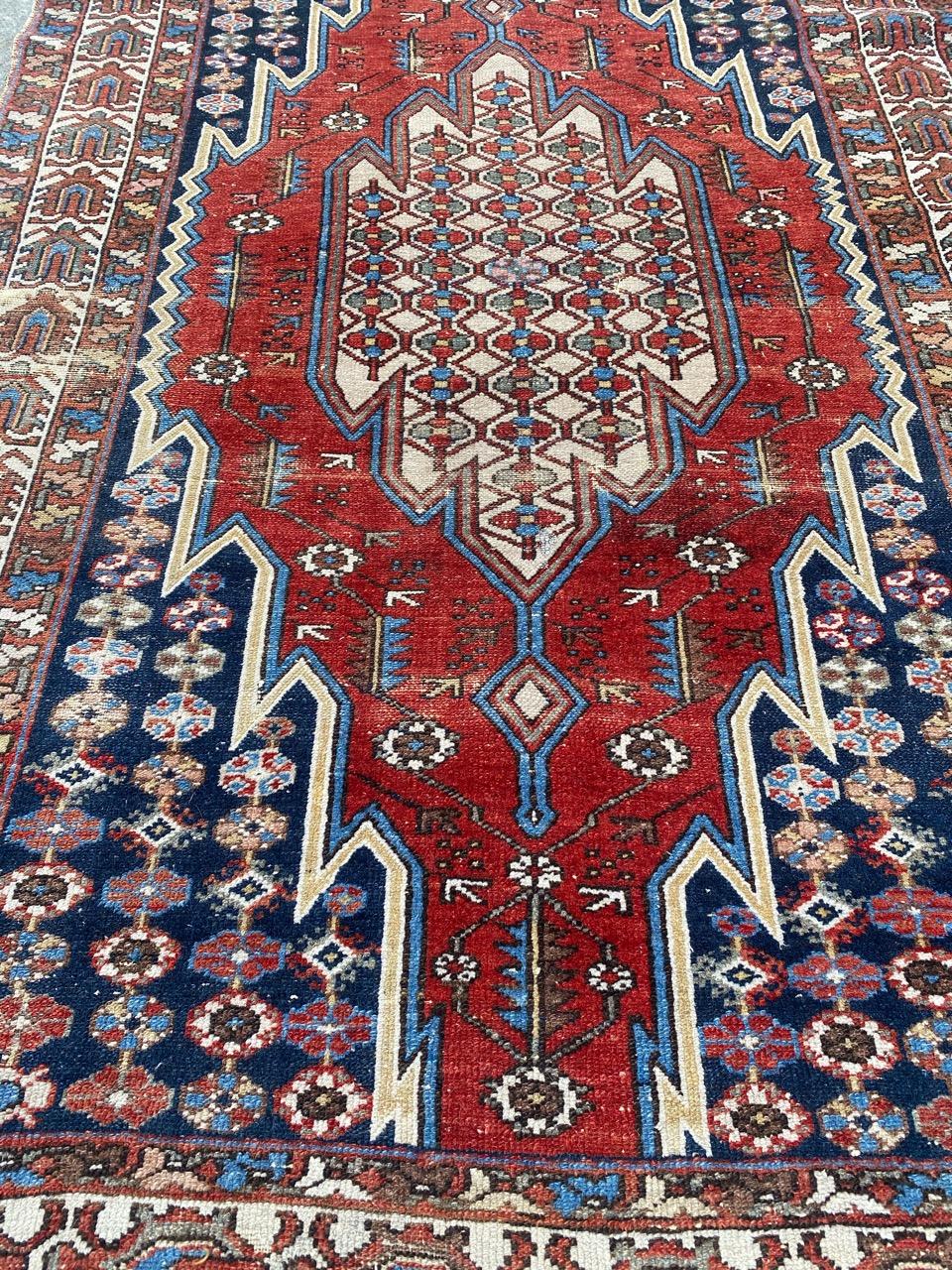 Nice Antique Distressed Mazlaghan Rug For Sale 9