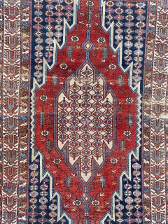Nice Antique Distressed Mazlaghan Rug