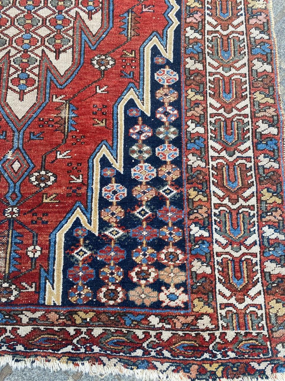 Hand-Knotted Nice Antique Distressed Mazlaghan Rug For Sale