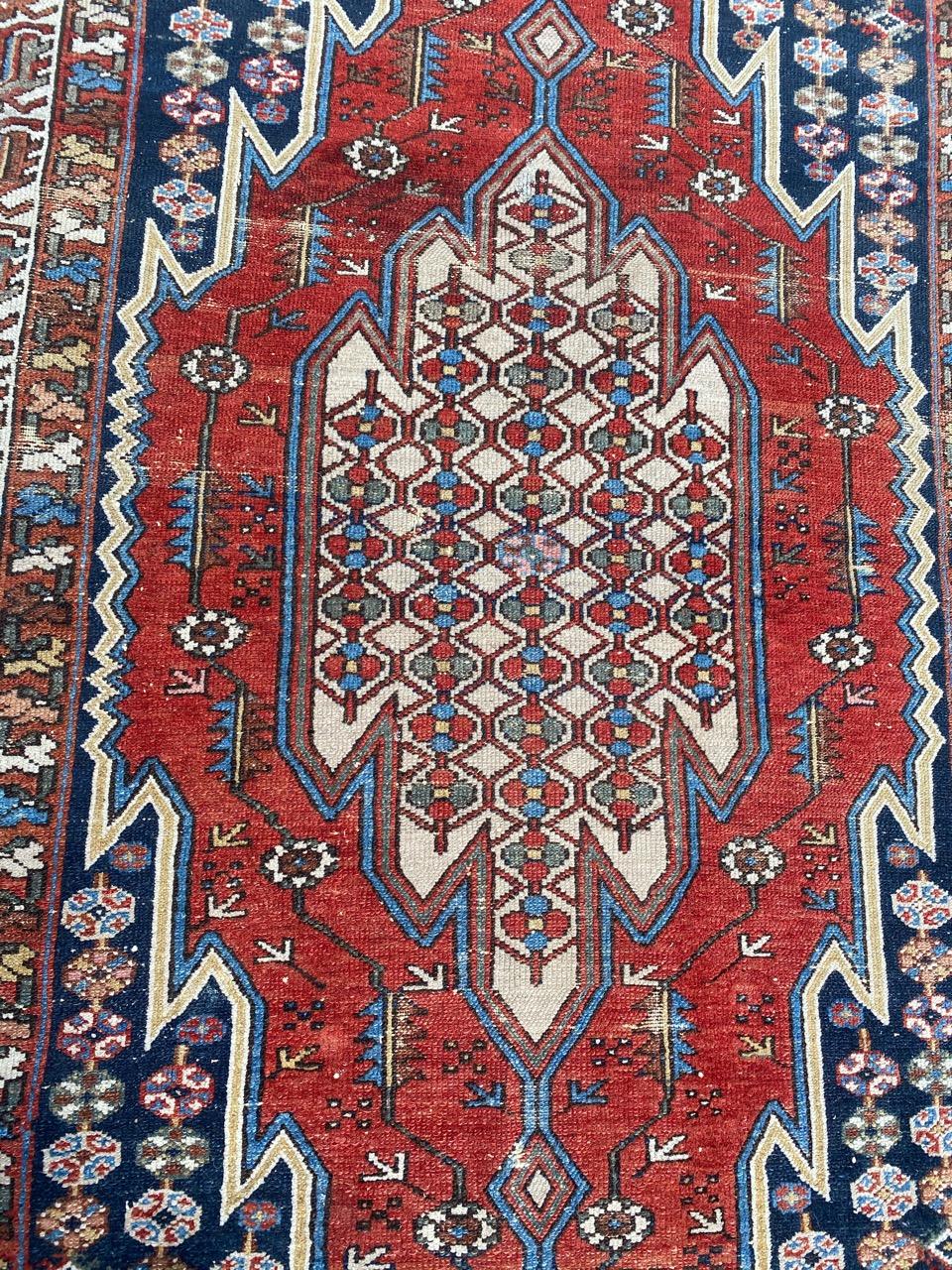 20th Century Nice Antique Distressed Mazlaghan Rug For Sale