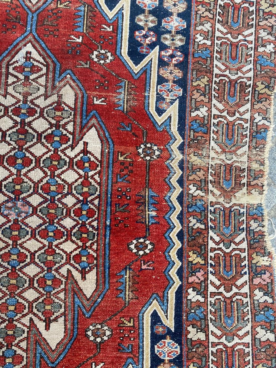 Wool Nice Antique Distressed Mazlaghan Rug For Sale