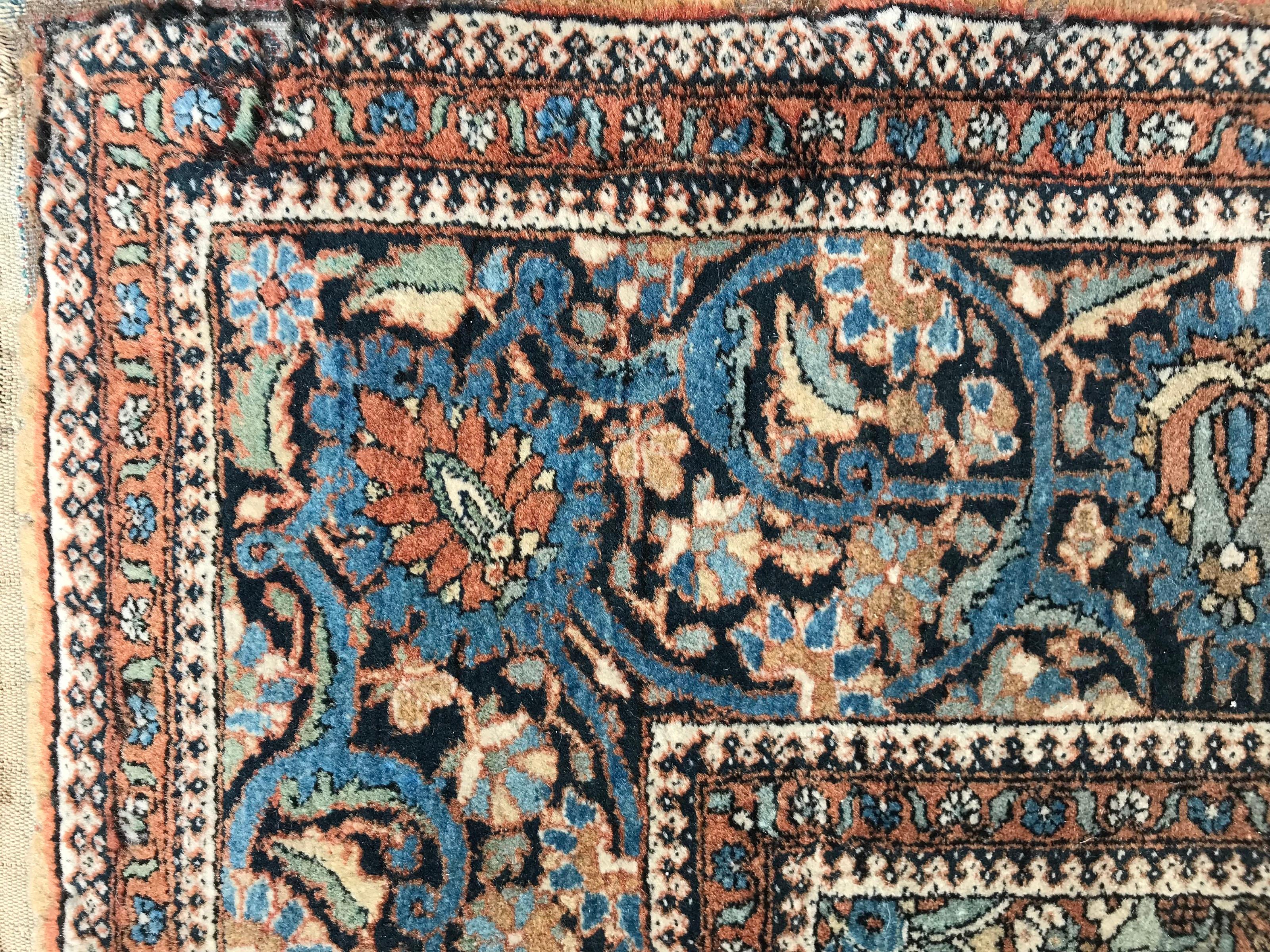 Nice Antique Fine Kashan Rug For Sale 4