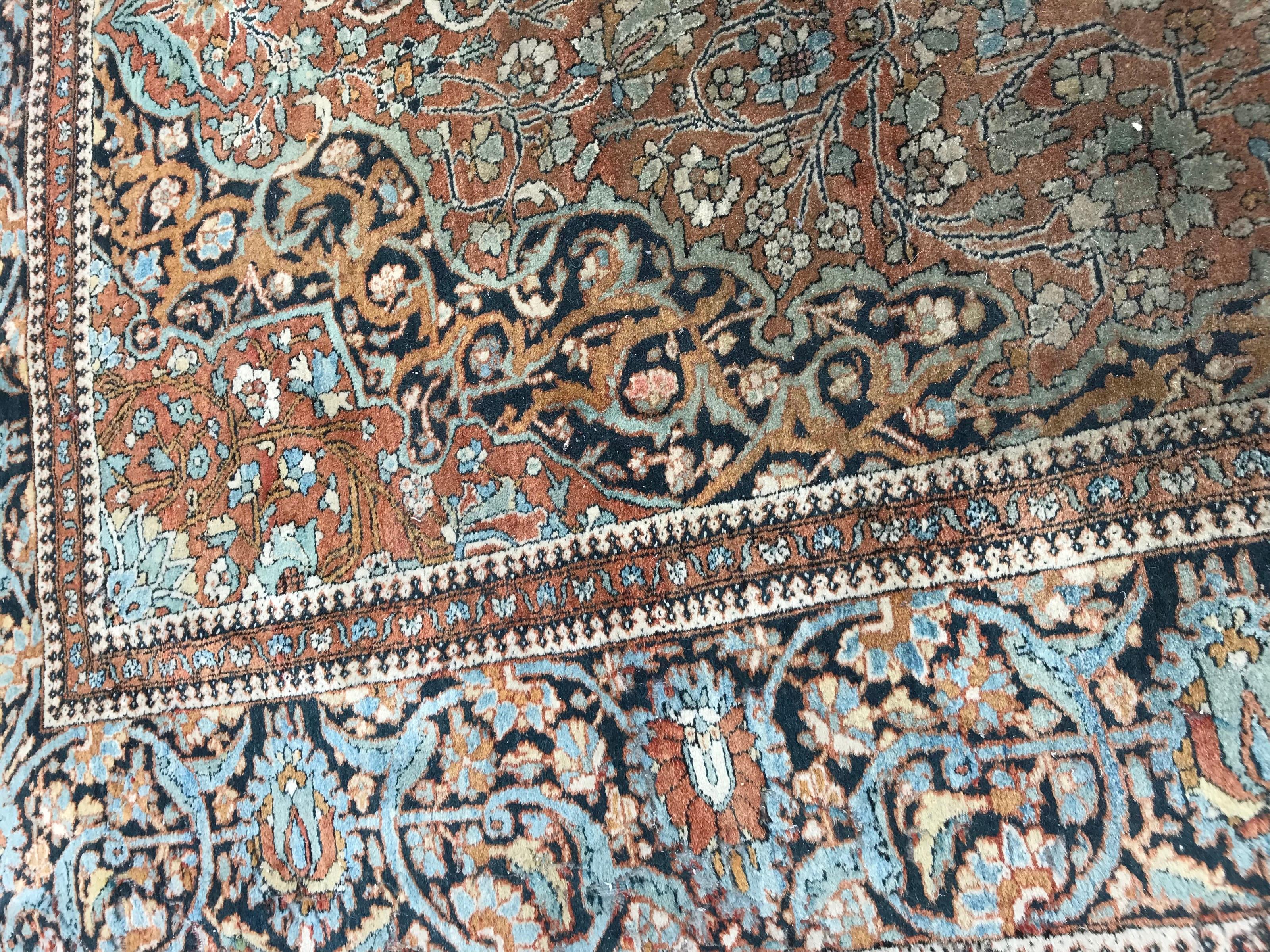 Nice Antique Fine Kashan Rug For Sale 6