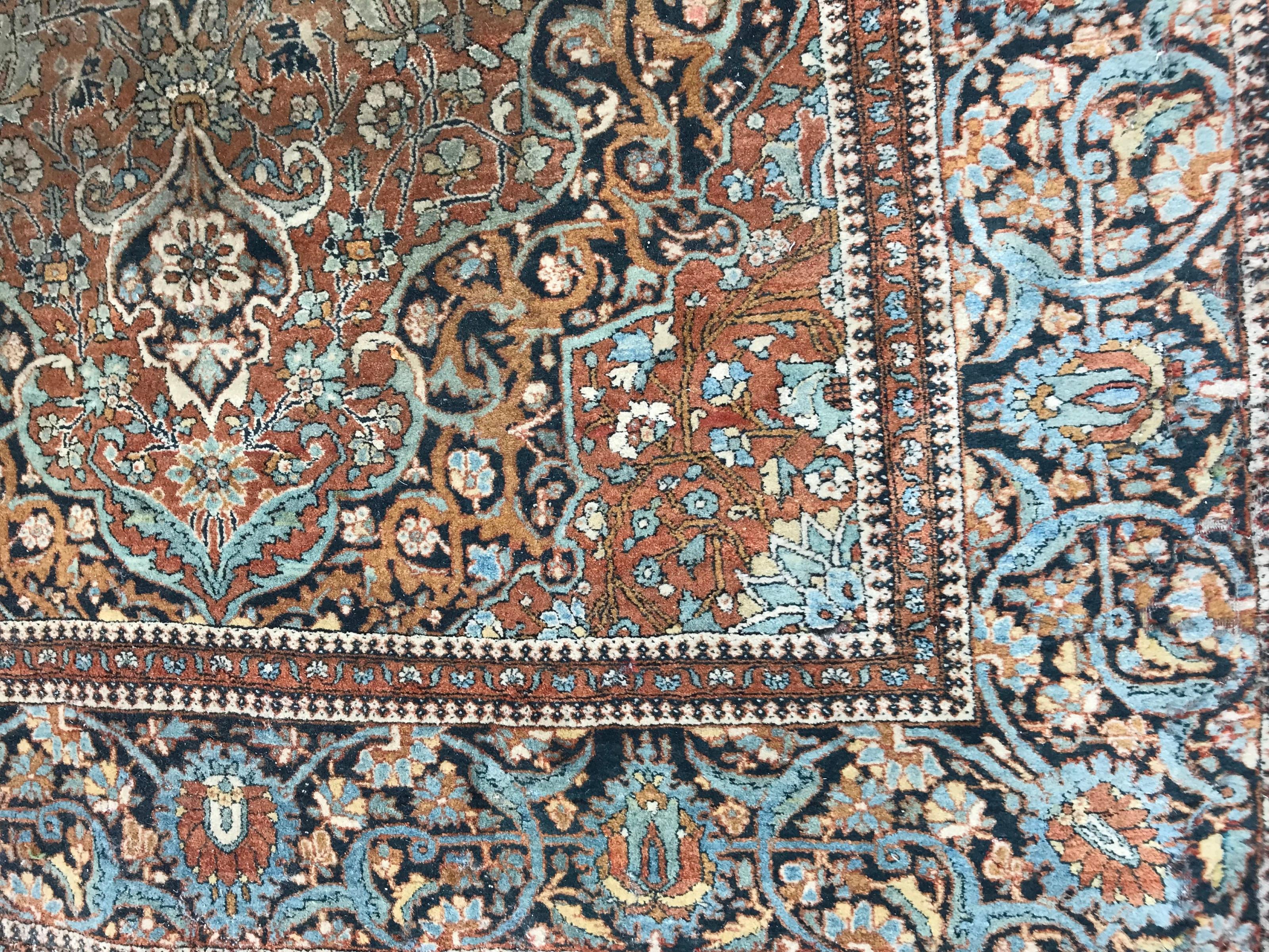 Nice Antique Fine Kashan Rug For Sale 7