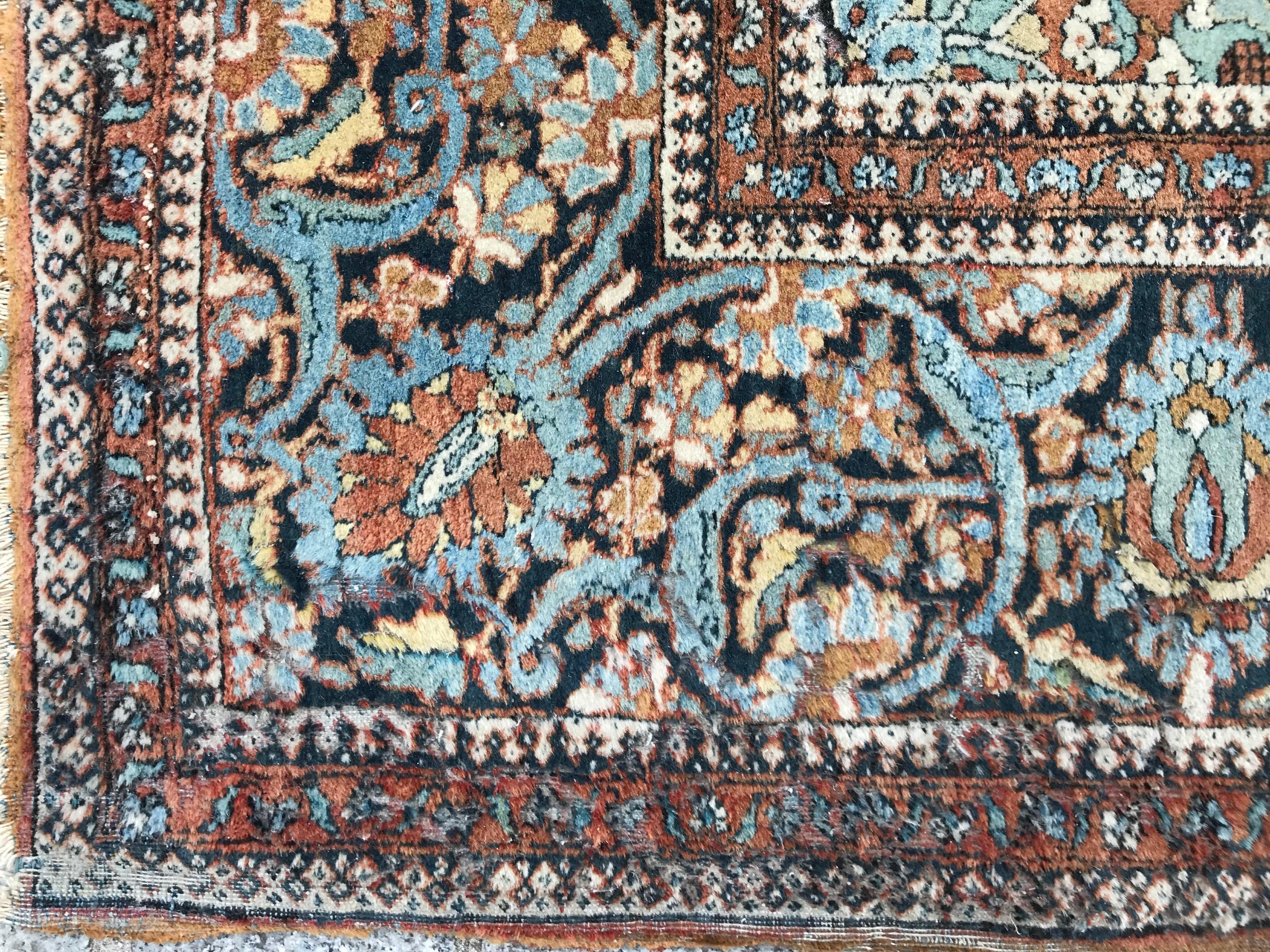 Nice Antique Fine Kashan Rug For Sale 2