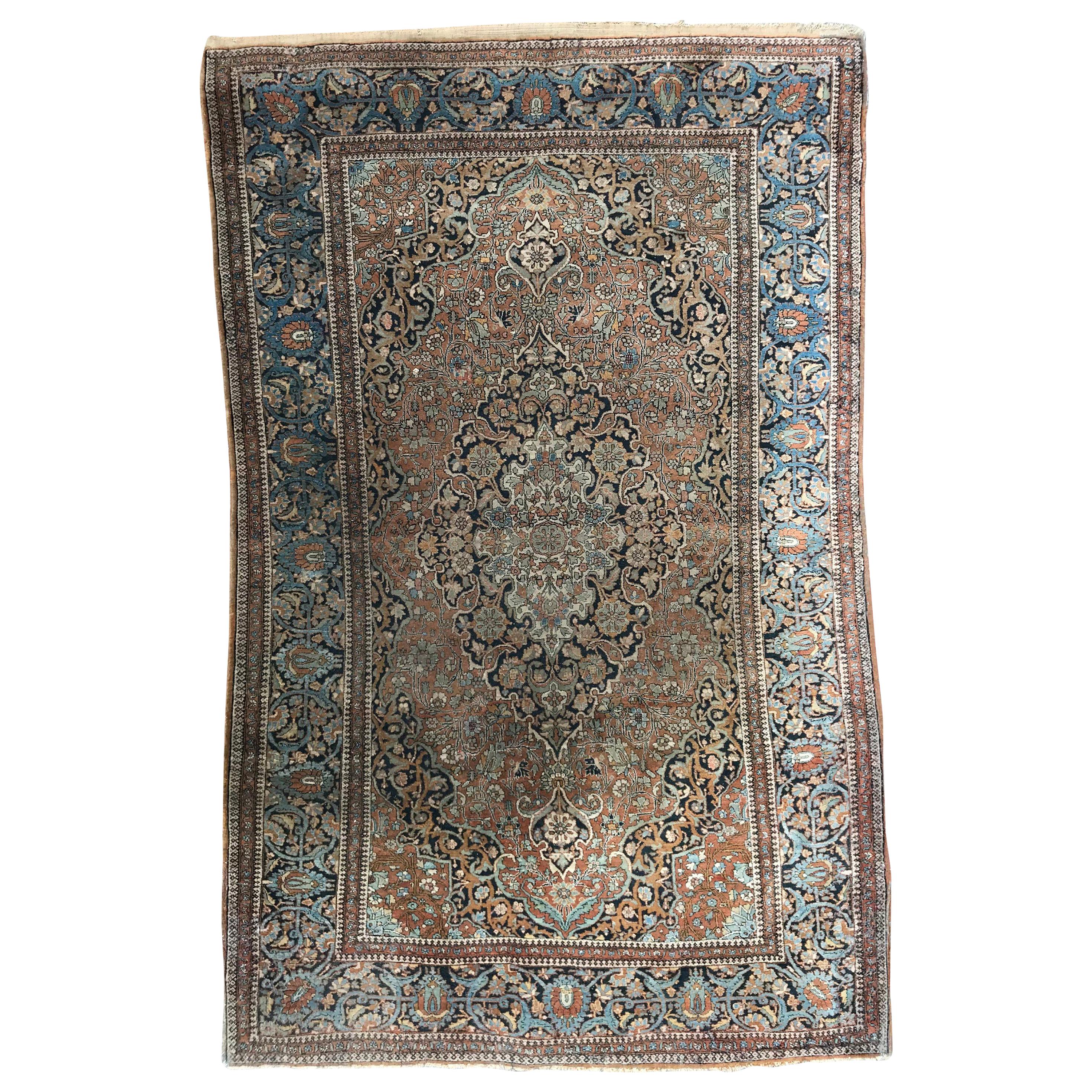 Nice Antique Fine Kashan Rug