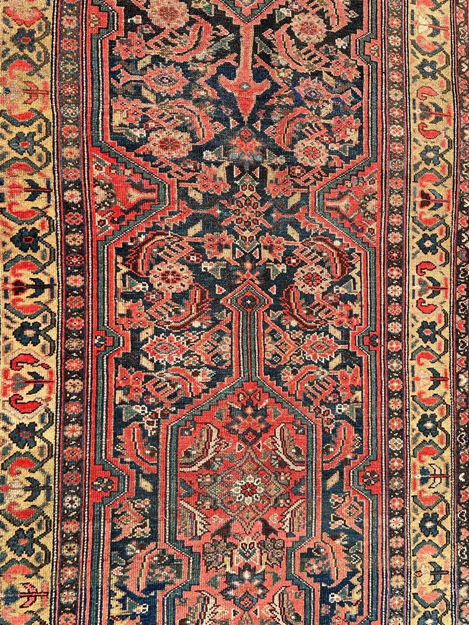 Asian Nice antique fine Malayer runner rug For Sale