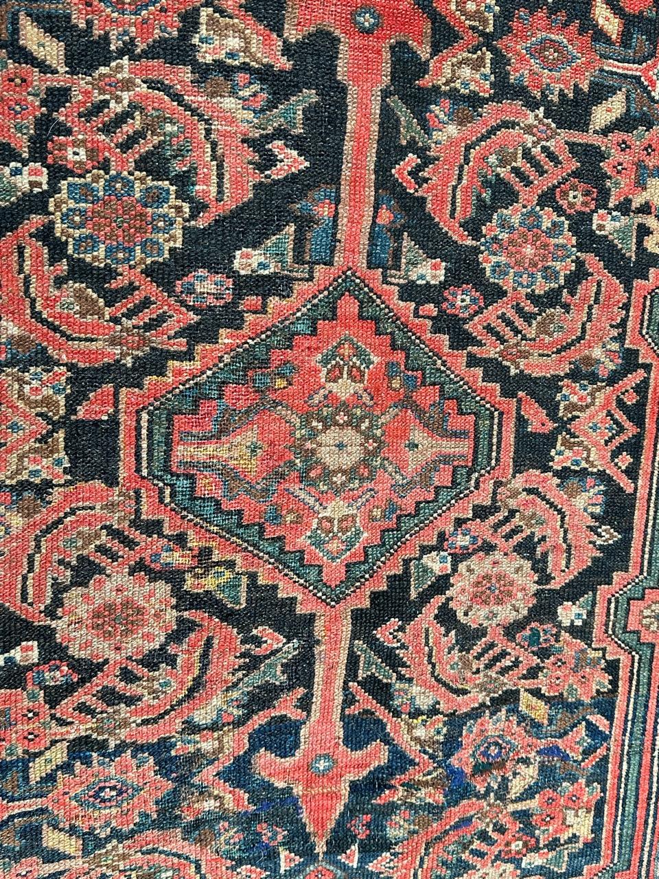 Wool Nice antique fine Malayer runner rug For Sale