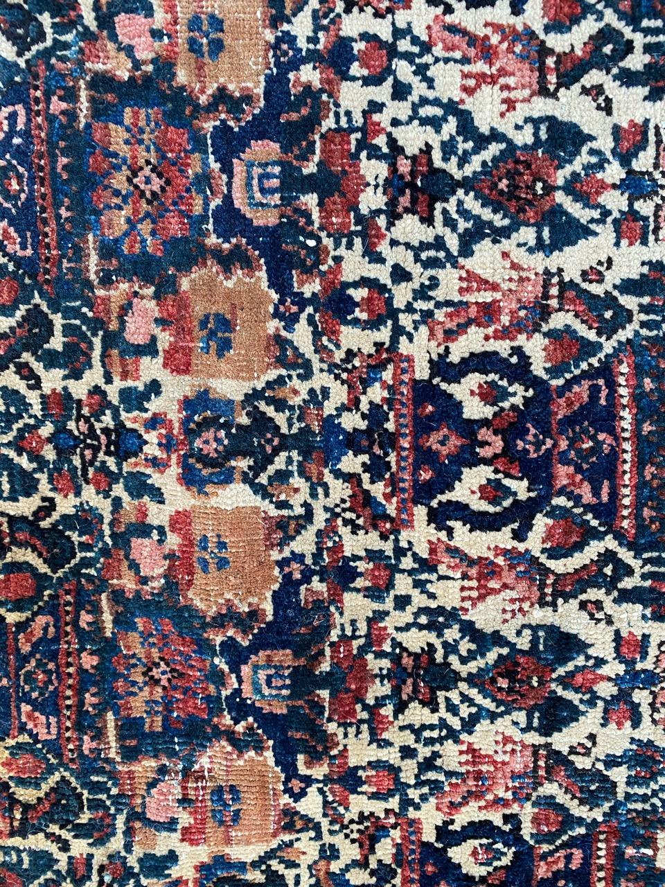 Bobyrug’s Nice Antique Floral Fine Abadeh Rug For Sale 4