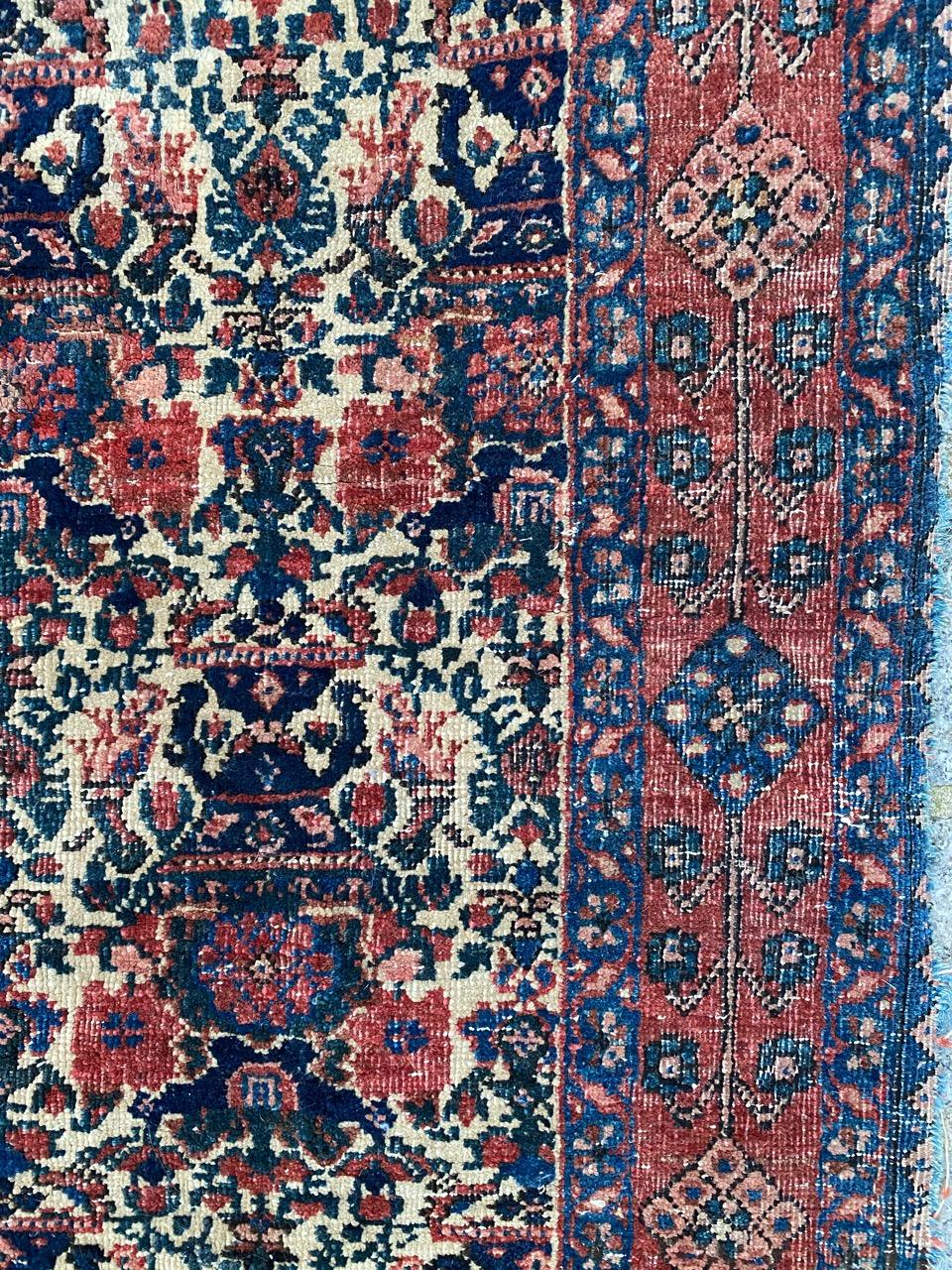 Bobyrug’s Nice Antique Floral Fine Abadeh Rug For Sale 6