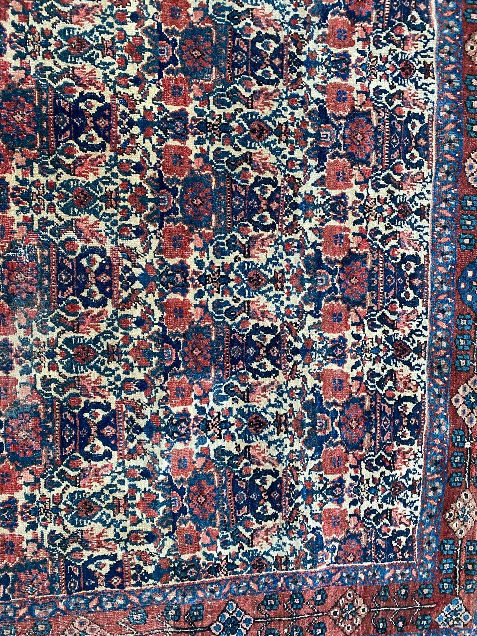 Bobyrug’s Nice Antique Floral Fine Abadeh Rug For Sale 7