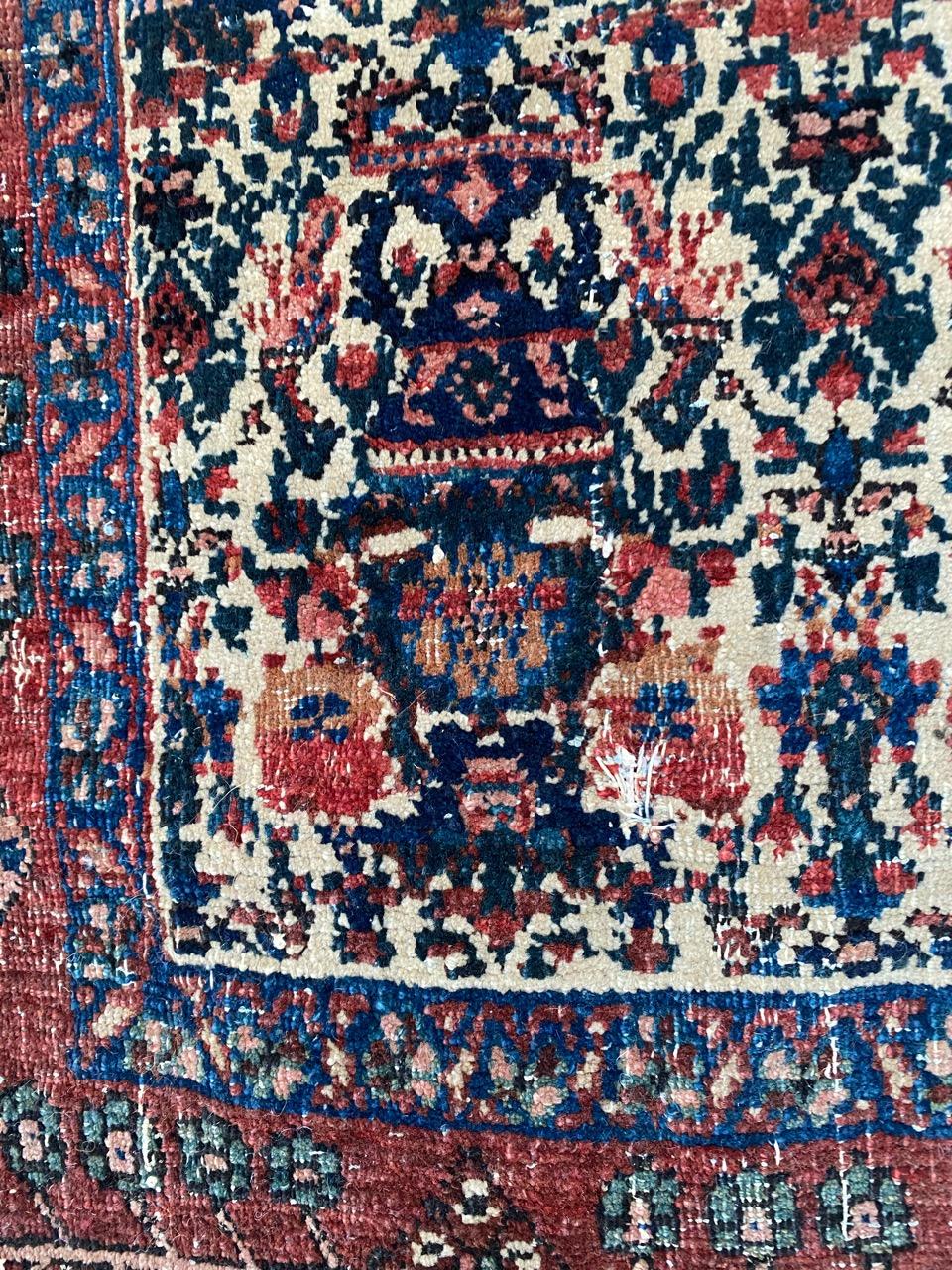 Bobyrug’s Nice Antique Floral Fine Abadeh Rug For Sale 10