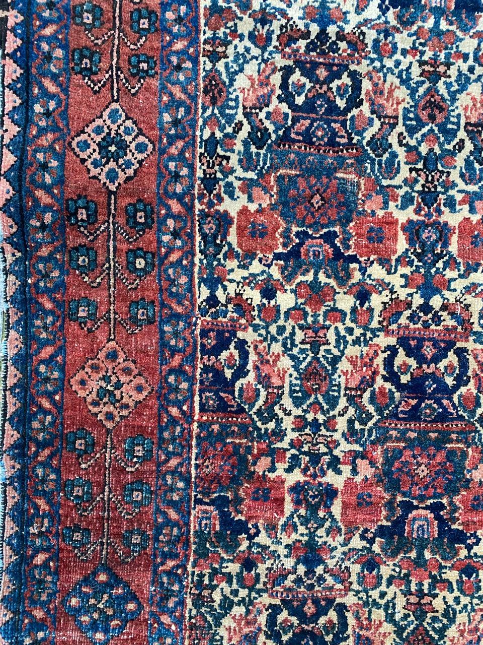 Bobyrug’s Nice Antique Floral Fine Abadeh Rug For Sale 1