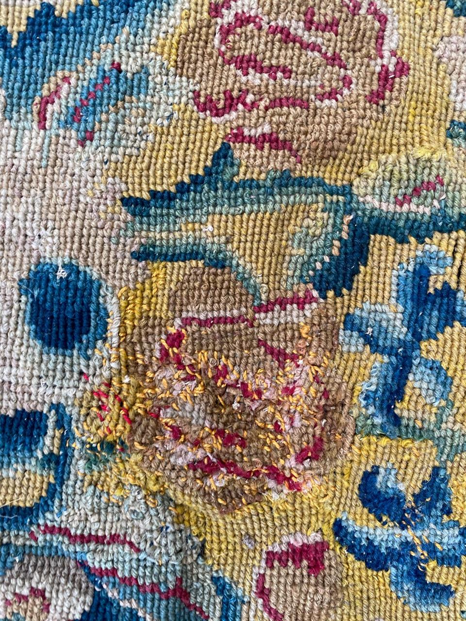 Aubusson Nice Antique French 18th Century Fragment Needlepoint Tapestry