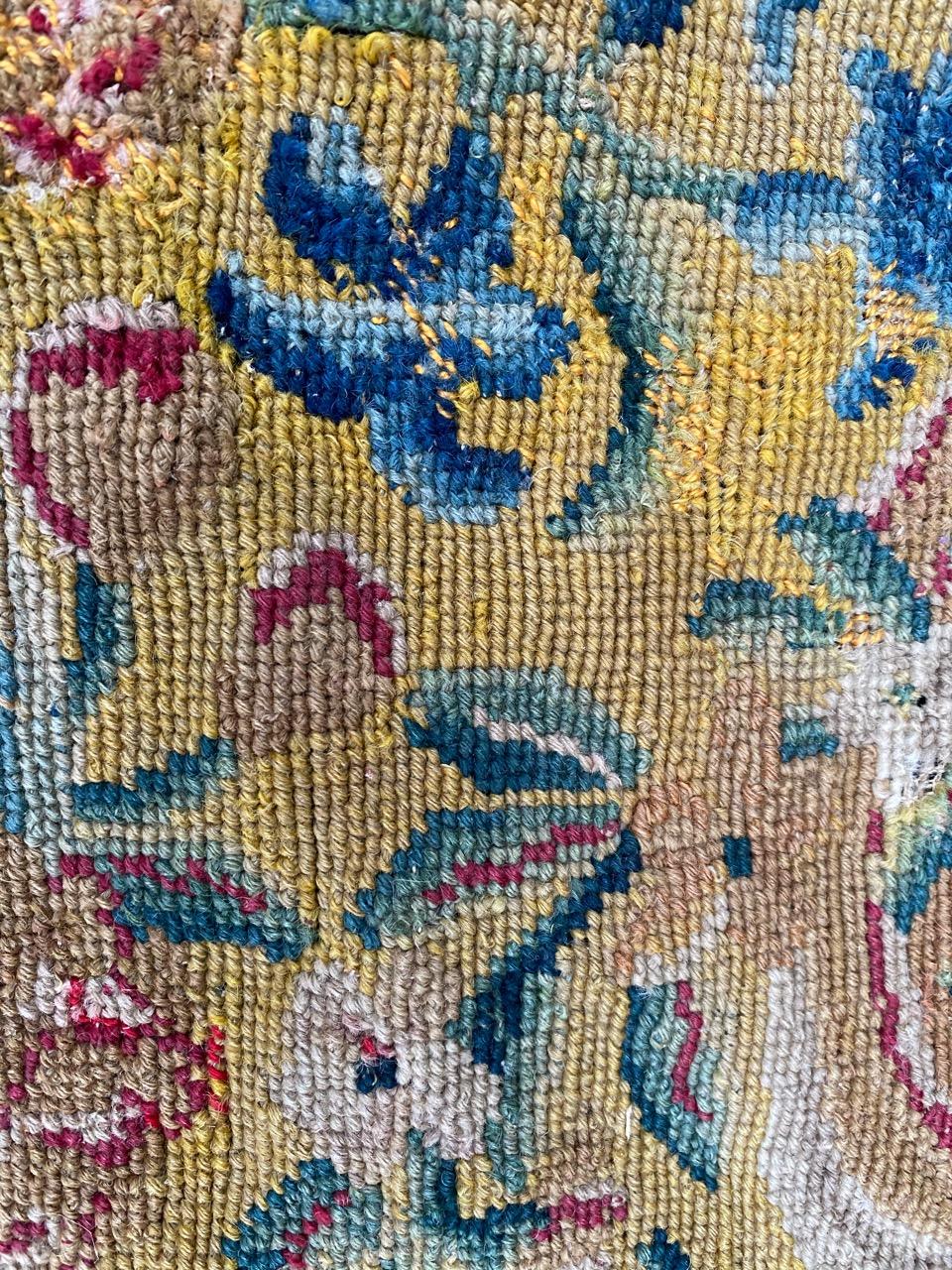 Nice Antique French 18th Century Fragment Needlepoint Tapestry 4