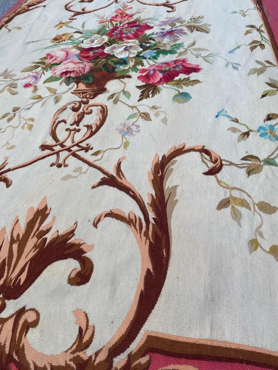 Nice Antique French Aubusson Tapestry Panel 6
