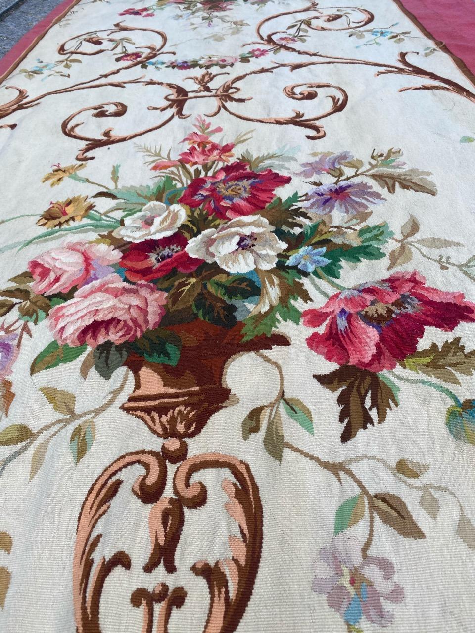 Bobyrug’s Nice Antique French Aubusson Tapestry Panel 8