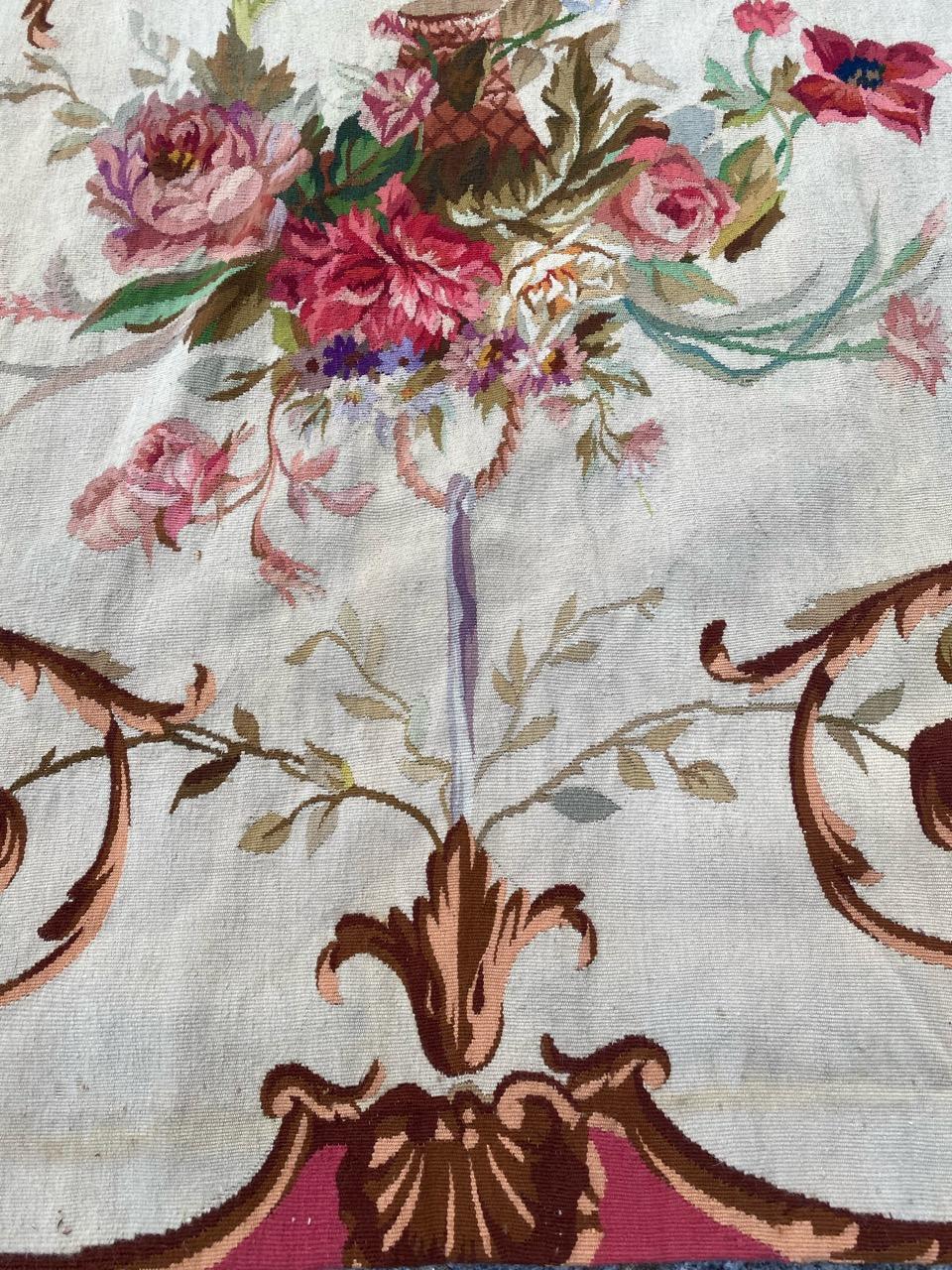 Bobyrug’s Nice Antique French Aubusson Tapestry Panel 1