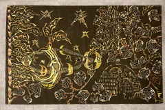 Bell'arazzo antico francese stampato a mano firmato Lurçat di Bobyrug