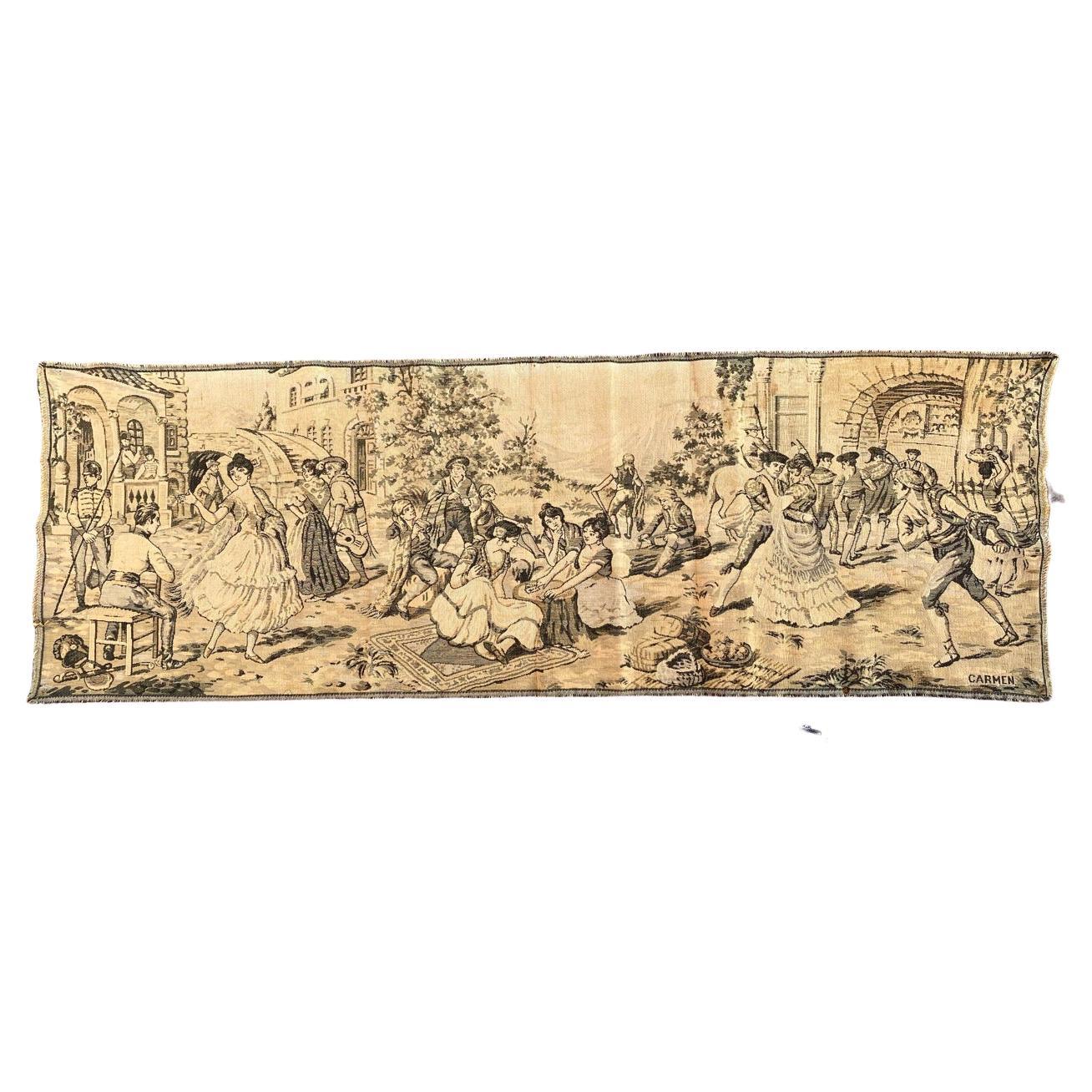 Bobyrug’s Nice Antique French Jaquar Tapestry  For Sale