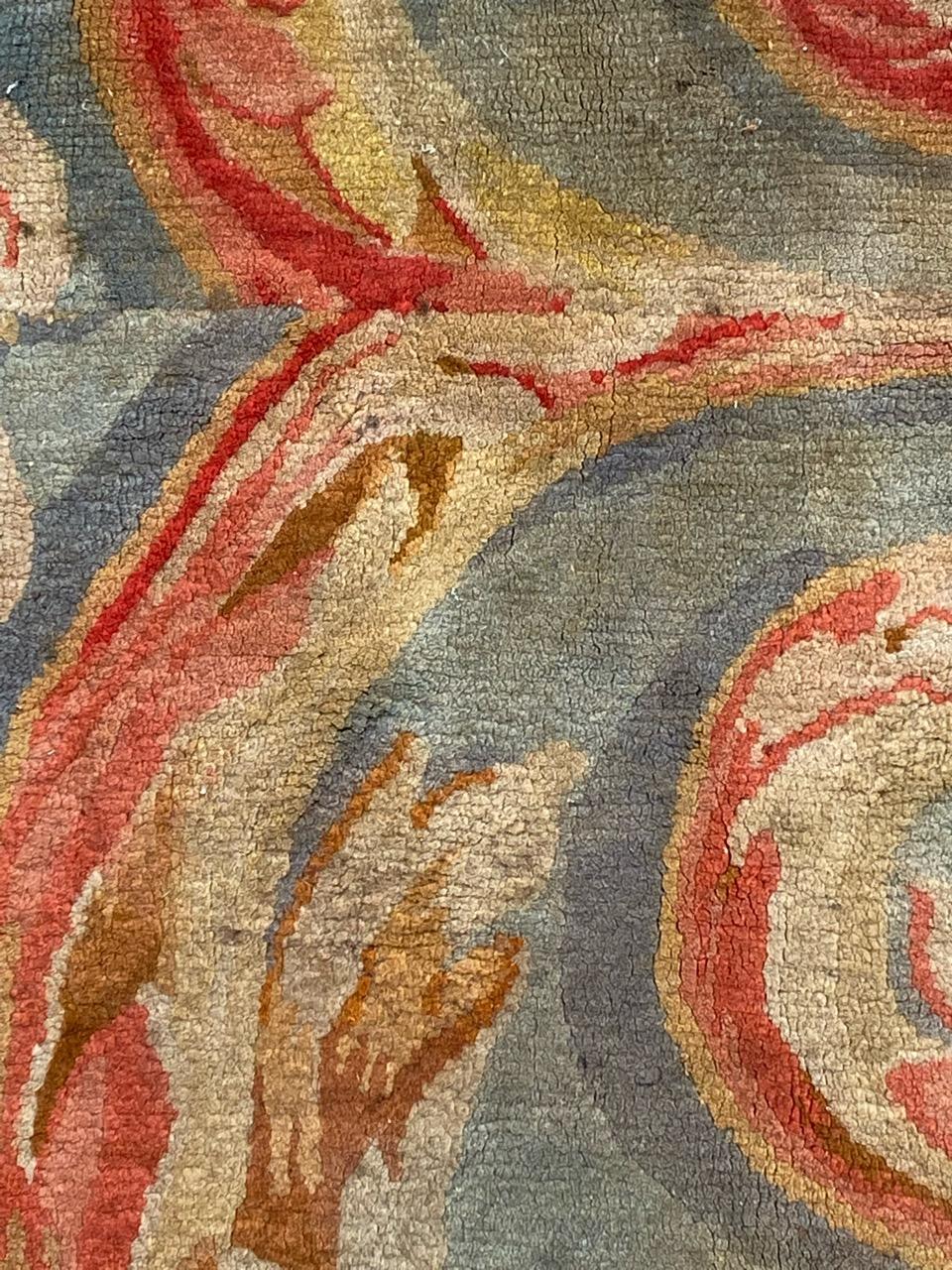 Hand-Knotted Nice Antique French Savonnerie Fragment Rug