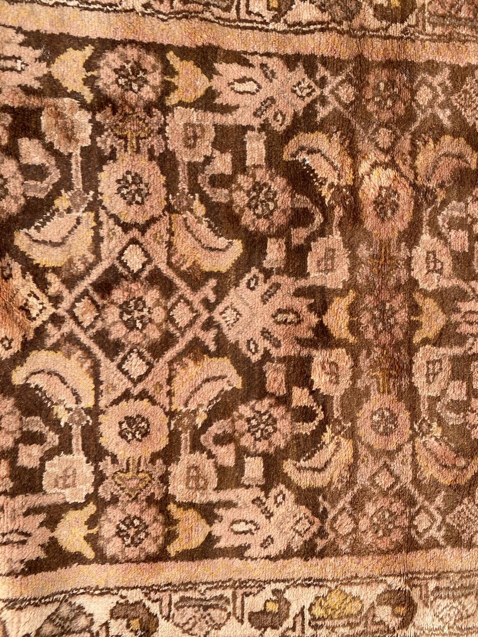 Hand-Knotted Nice Antique Herati Design Hamadan Runner For Sale
