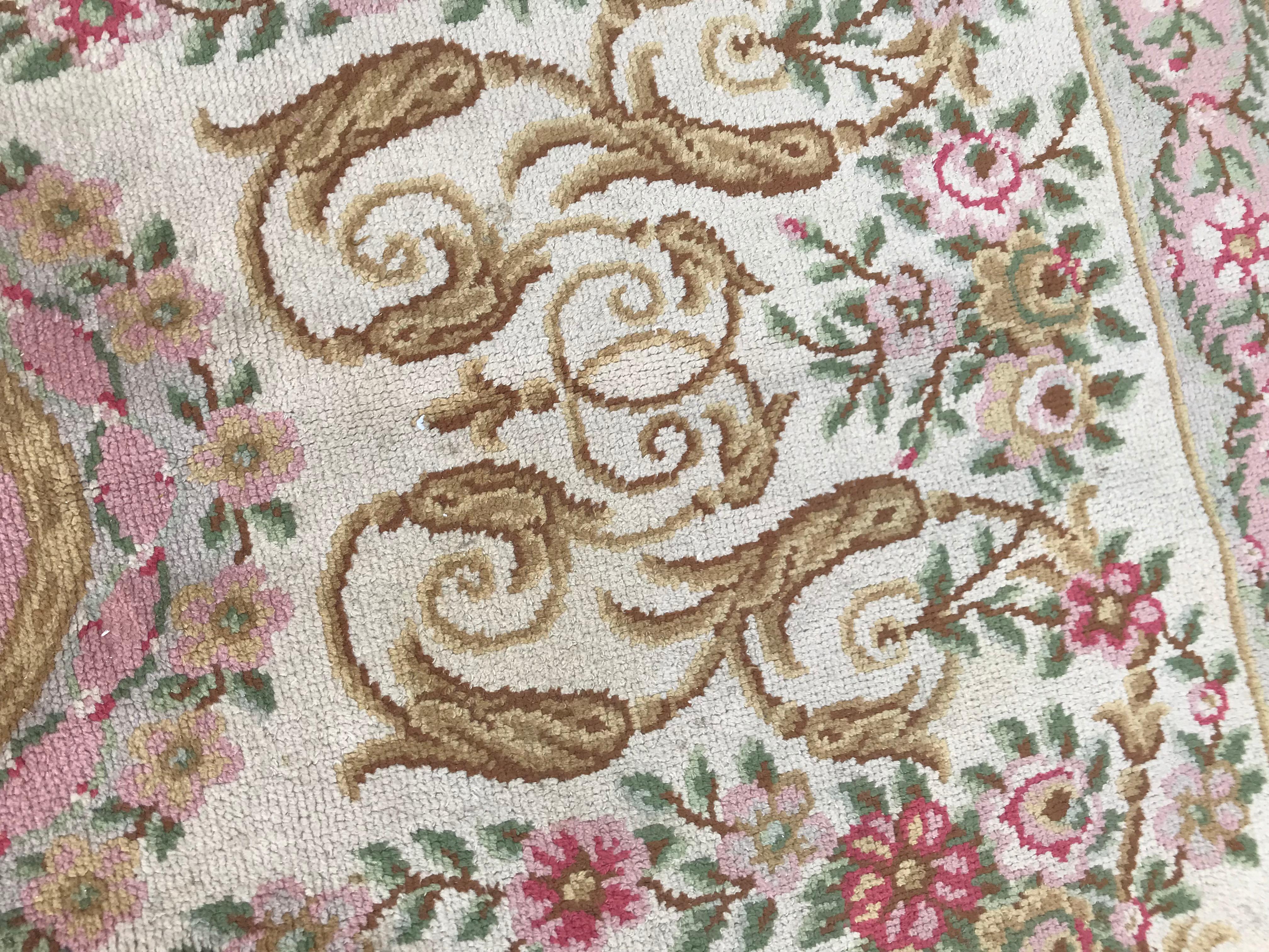 20th Century Nice Antique Knotted Aubusson Rug
