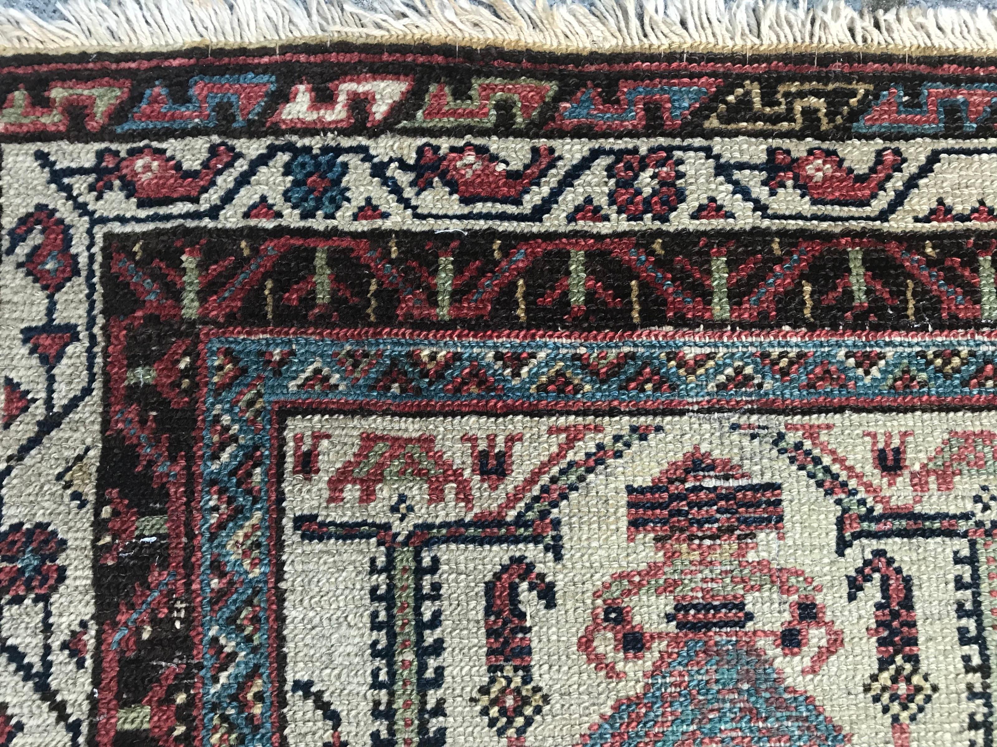 Bobyrug’s Nice Antique Kurdish Decorative Rug For Sale 5
