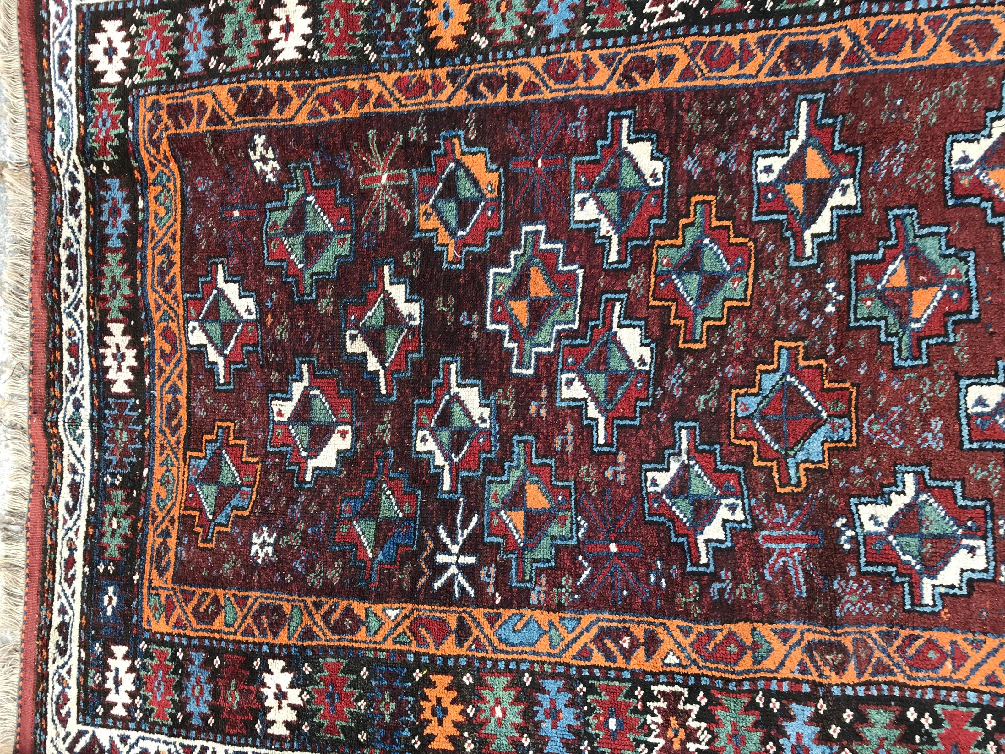 Turkish Nice Antique Kurdish Kazak Rug For Sale